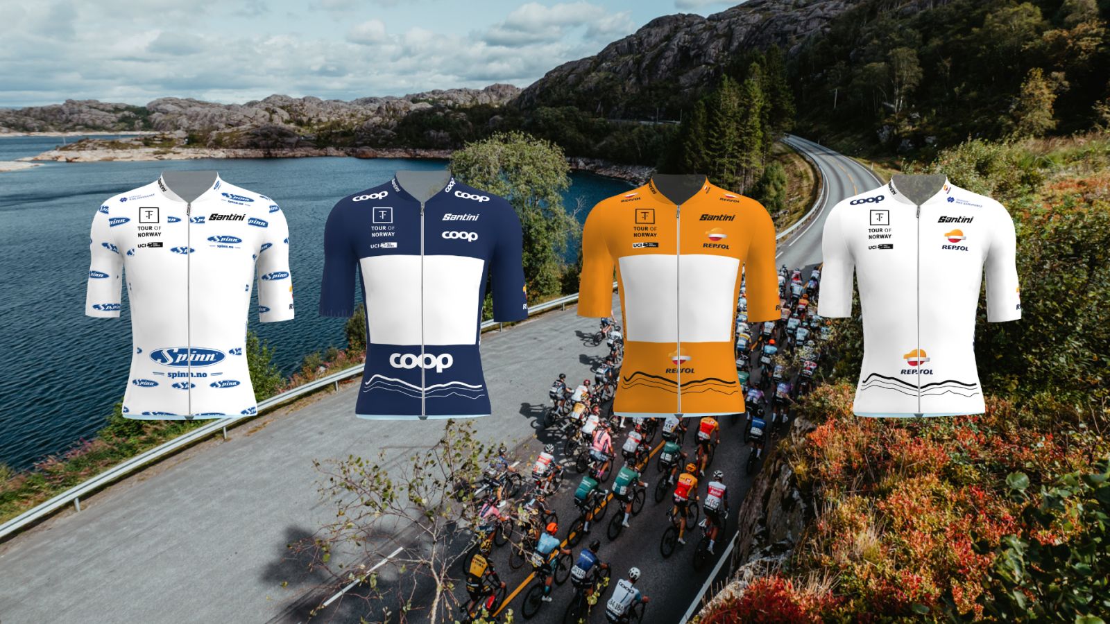 Here is the leader jerseys for Tour of Norway 2022